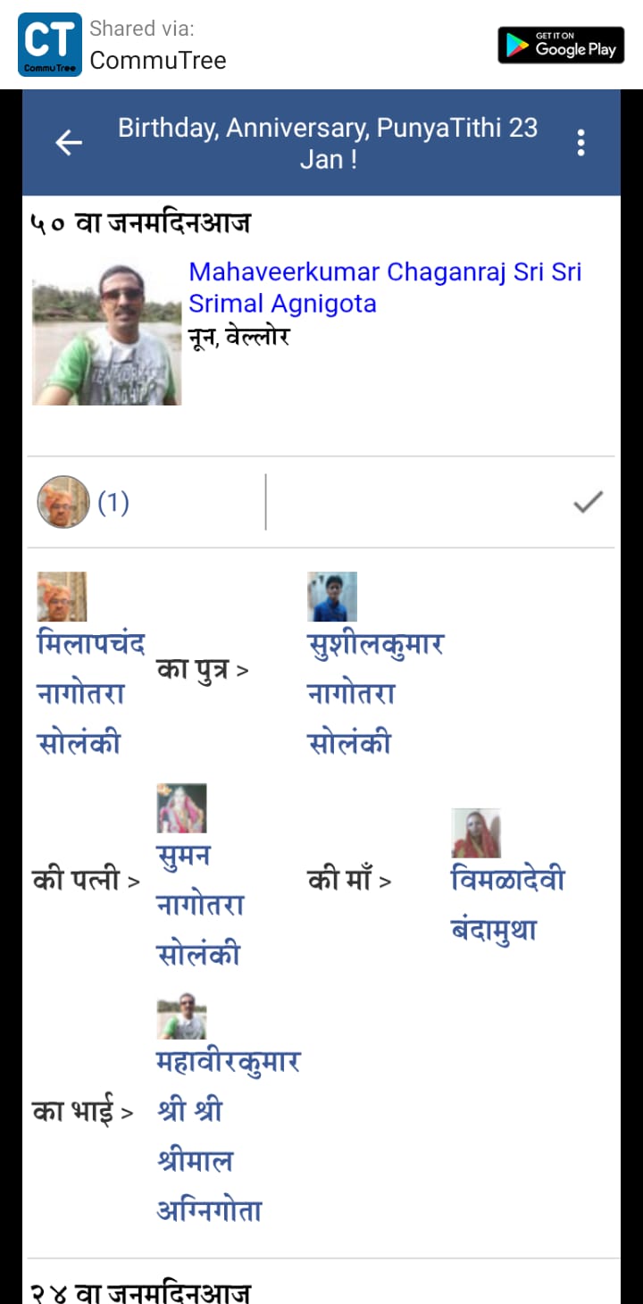 23Jan: Birthday, Marriage Anniversary & PunyaTithi