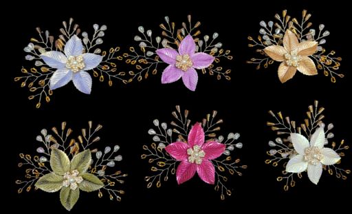 Colorful Flowers Hair-Clips
