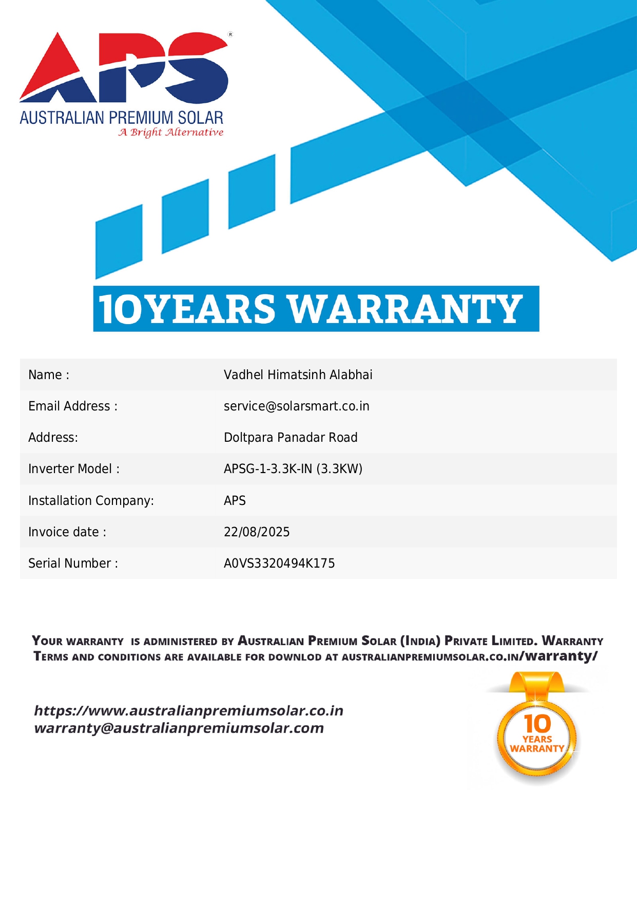 WARRANTICARD