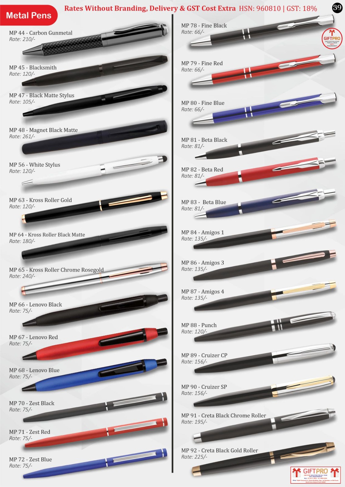 Metal Pens