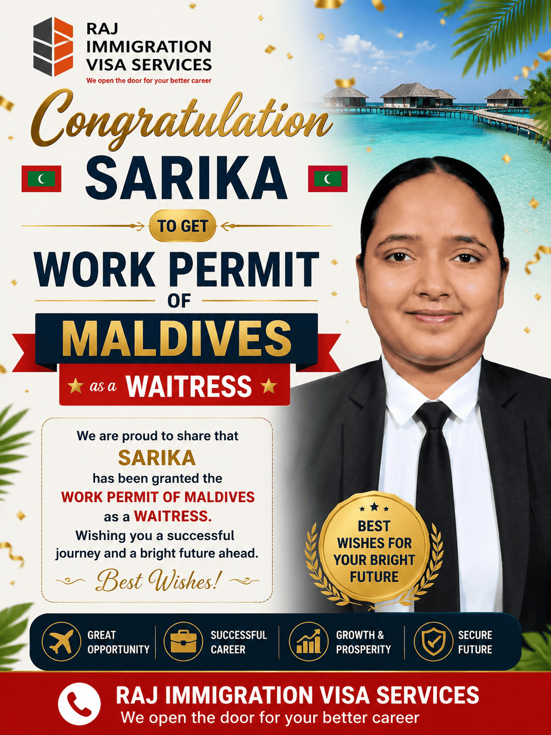 🥳CONGRATULATION SARIKA FLY TO MALDIVES 🎉