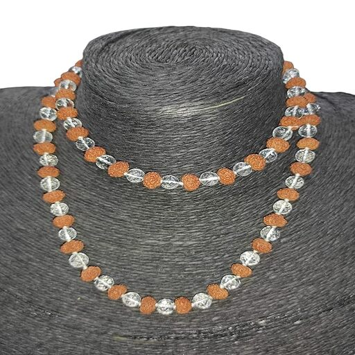 Sphatik with Rudraksha Mala