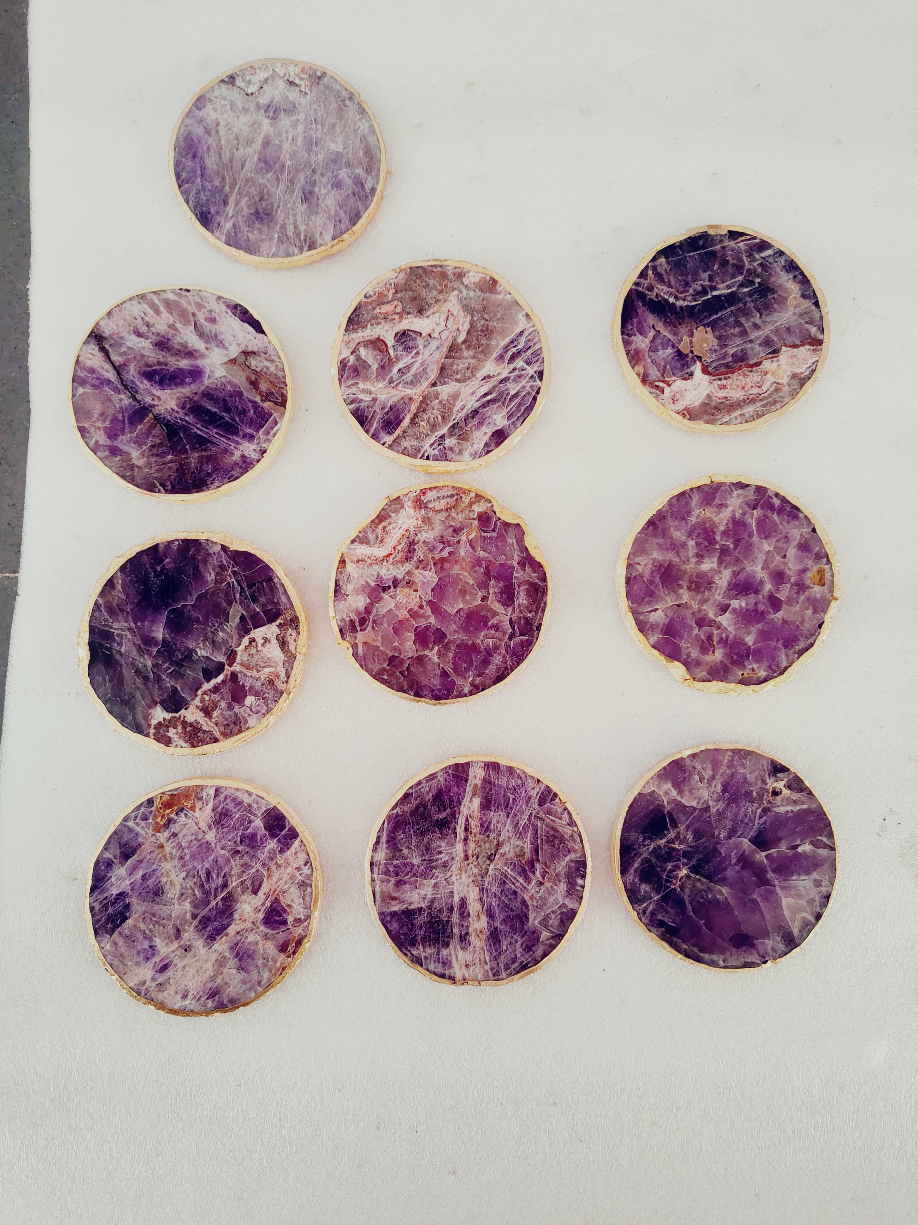 Round  Amethyst Coaster