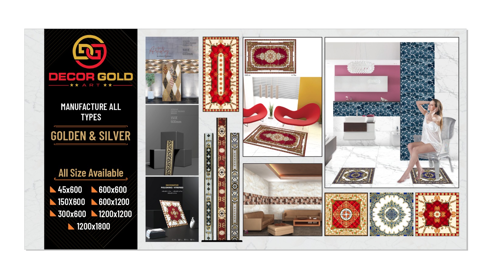 CARPET TILES WITH VITRIFIED BORDER