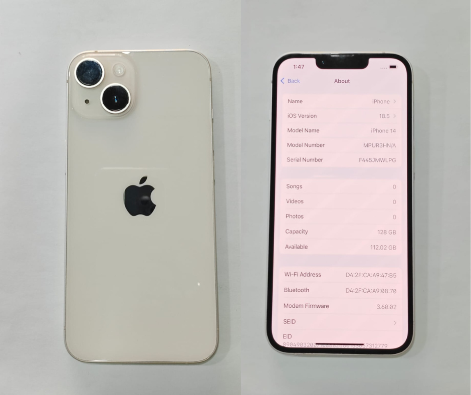 Apple Iphone 14  128gb Battery 🔋 85%